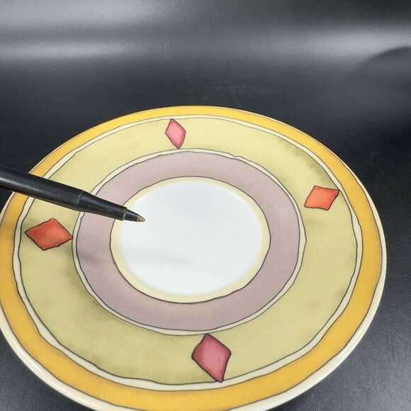 Sasaki Palazzo Teacup And Saucer Set Diamond Square Ceramic Set 2 Paula Zanger - Picture 10 of 16